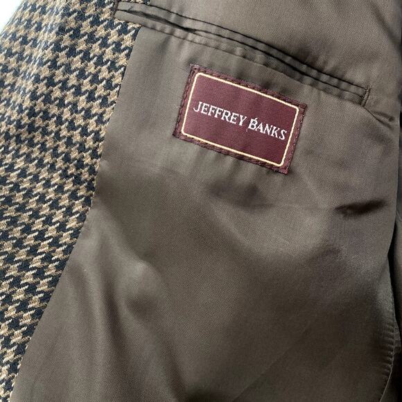 Peruvian Alpaca Herringbone Brown Tweed Sports Jacket Blazer Jeffrey Banks 44R - Picture 9 of 12